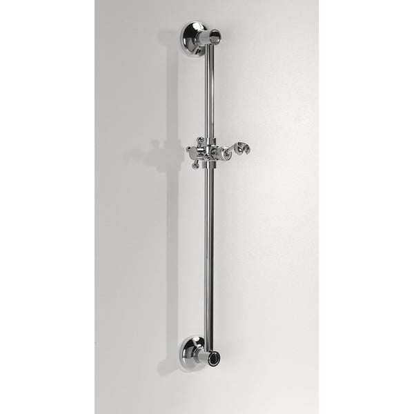 Ścienny drążek prysznicowy na słuchawkę z mosiądzu w kolorze srebra z połyskiem z suwakiem 67 cm Antea – Sapho-image-1