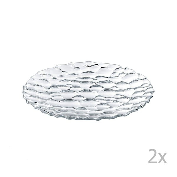 Zestaw 2 talerzy deserowych ze szkła kryształowego Nachtmann Sphere, ⌀ 23 cm