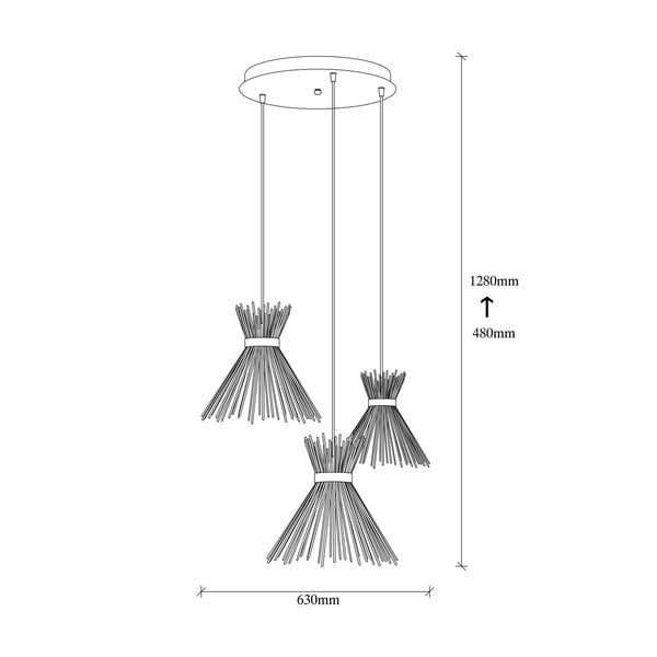 Czarna lampa wisząca z metalowym kloszem ø 63 cm Kirpi – Opviq lights-image-3