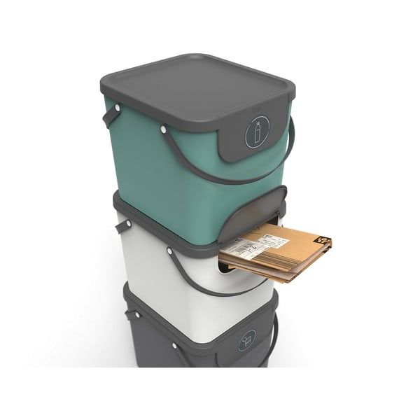 Kosz z plastiku z recyklingu na śmieci do segregacji 40 l Albula – Rotho-image-3