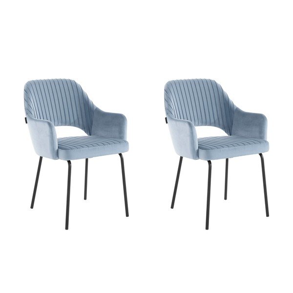 Jasnoniebieskie aksamitne krzesła zestaw 2 szt. Britney – Støraa-image-3