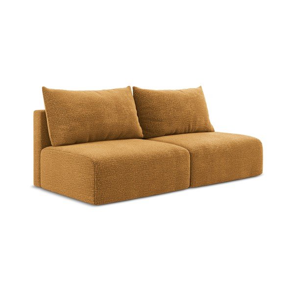 Pomarańczowa rozkładana/ze schowkiem sofa 216 cm Kalena – Makamii-image-2