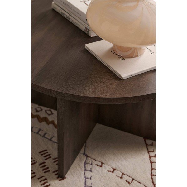 Brązowy okrągły stolik z płyty MDF ø 85 cm Poppy – Ellos Home-image-1