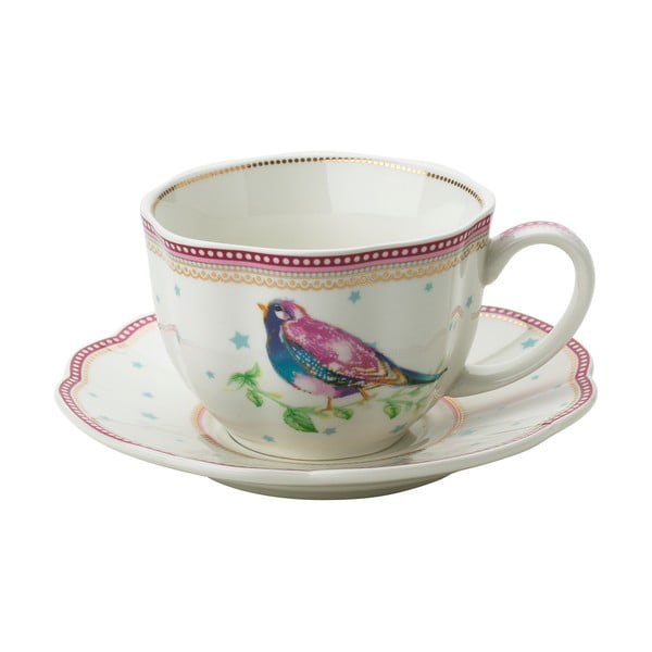 Porcelanowa filiżanka ze spodkiem Birdie Lisbeth Dahl, 2 szt.-image-1