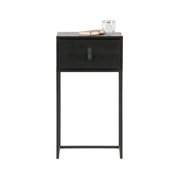 Czarna szafka nocna z szufladą WOOOD Zola-image-4
