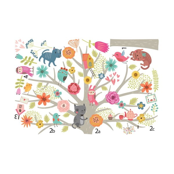 Komplet dziecięcych naklejek ściennych Ambiance Scandinavian Tree-image-1