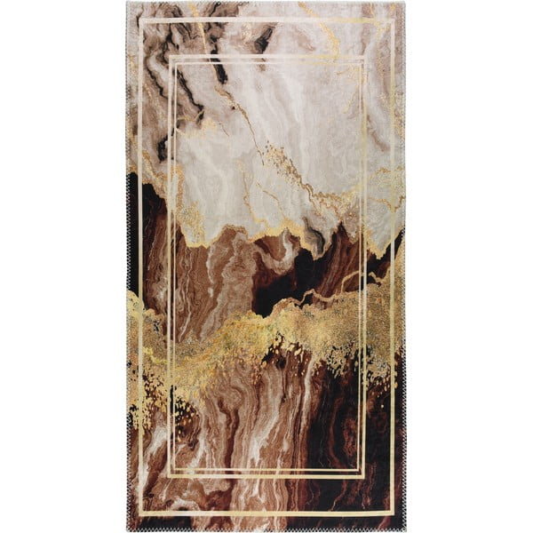 Brązowo-kremowy dywan odpowiedni do prania 80x150 cm – Vitaus