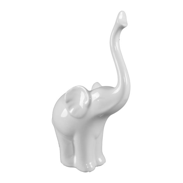 Biała dekoracyjna figurka słonia z ceramiki Mauro Ferretti Elefante A