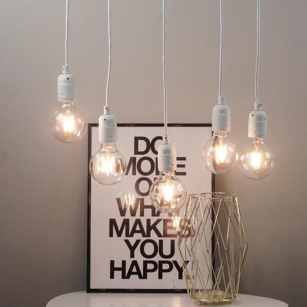 Biała lampa wisząca z 5 kablami Bulb Attack Uno-image-1