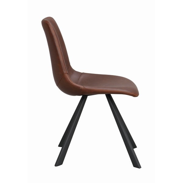Brązowe krzesło do jadalni z czarnymi nogami Rowico Alpha-image-4