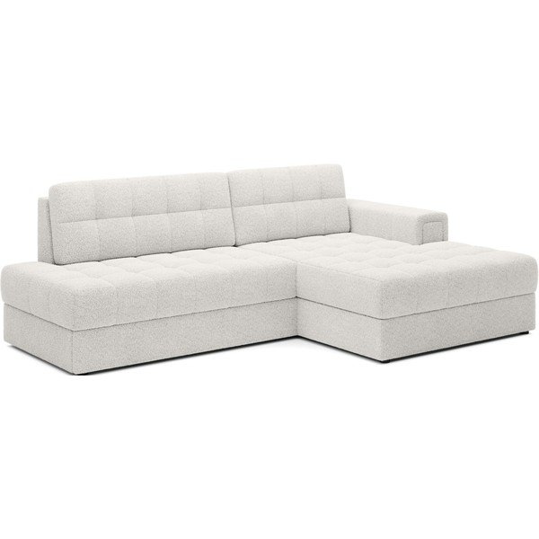 Kremowy rozkładany narożnik z materiału bouclé (prawostronny/z szezlongiem) Blezalt – ELTAP-image-2