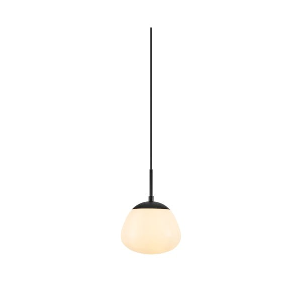 Czarno-biała lampa wisząca ze szklanym kloszem ø 18 cm Rise – Markslöjd