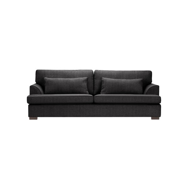 Antracytowa sofa 3-osobowa z czarnym wykończeniem Rodier Ferrandine
