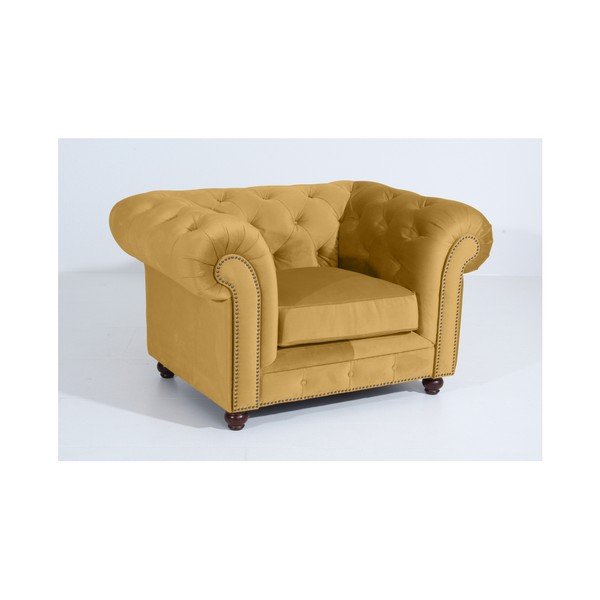 Żółty fotel Max Winzer Orleans Velvet-image-4