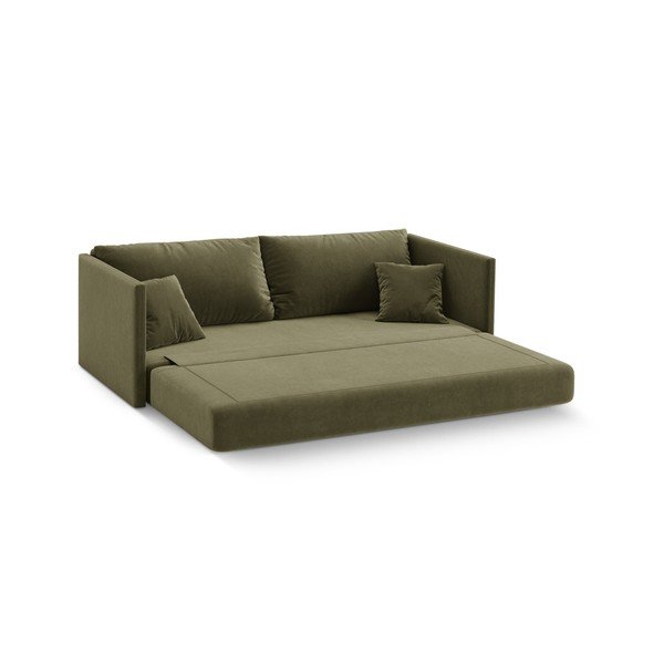 Zielona aksamitna rozkładana sofa 209 cm Shannon – Cosmopolitan Design-image-2