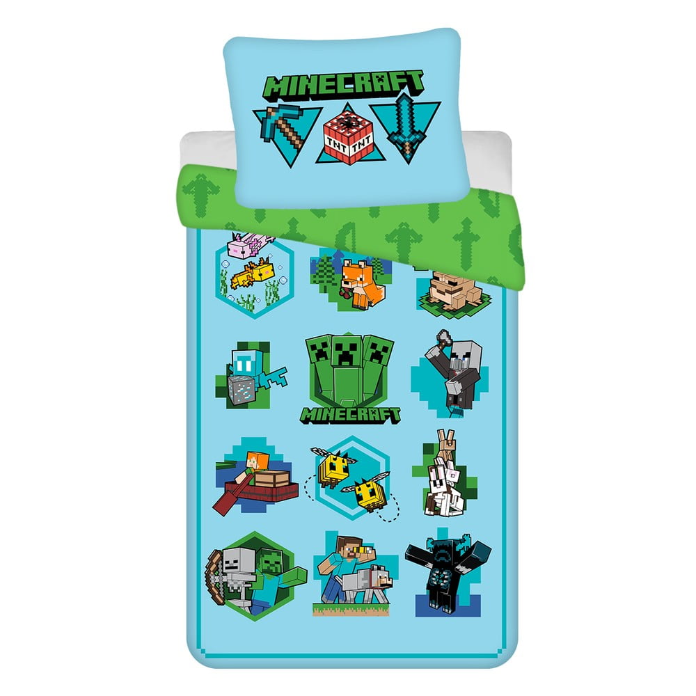 Bawełniana pościel dziecięca jednoosobowa 140x200 cm Minecraft – Jerry Fabrics