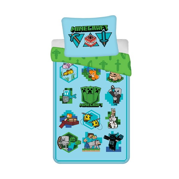 Bawełniana pościel dziecięca jednoosobowa 140x200 cm Minecraft – Jerry Fabrics