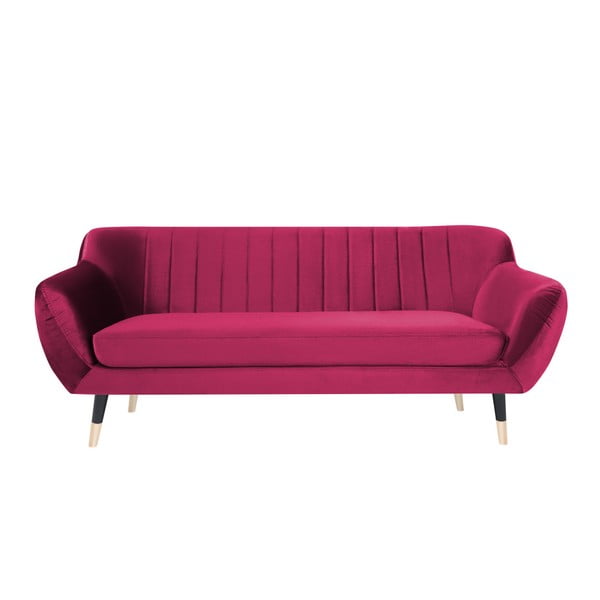 Różowa sofa z czarnymi nogami Mazzini Sofas Benito, 188 cm