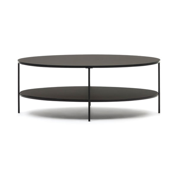 Czarny stolik ze szklanym blatem 65x110 cm Fideia – Kave Home-image-2