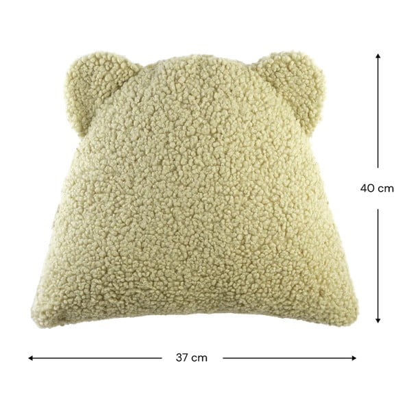 Zielona poduszka na sofę dziecięcą z materiału bouclé Bear – Wigiwama-image-4