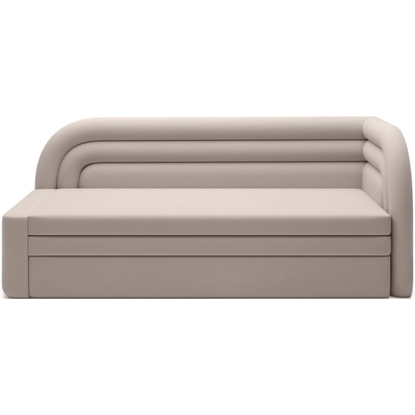 Beżowa aksamitna rozkładana/ze schowkiem sofa lewostronna 223 cm Fabillo – ELTAP