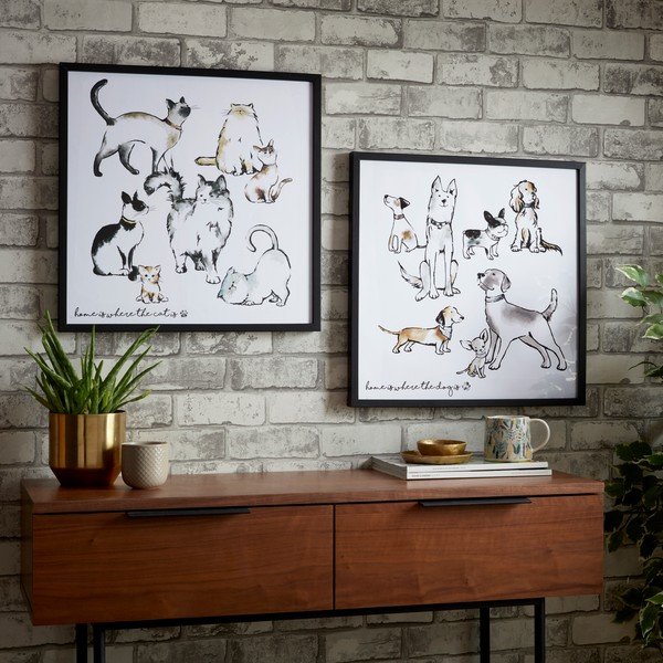 Plakat w ramie Art for the home Home Is Where The Dog Is, 50x50 cm-image-1