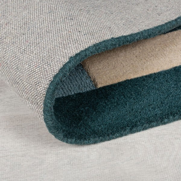 Ciemnozielony wełniany dywan tkany ręcznie 120x180 cm Labyrinth Shaped – Flair Rugs-image-3