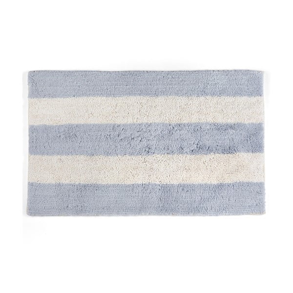 Niebiesko-biały bawełniany dywanik łazienkowy Foutastic Newporth, 55x90 cm