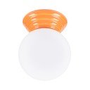 Pomarańczowa lampa sufitowa ceramiczna ze szklanym kloszem ø 12 cm Farsa – Sollux
