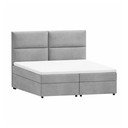Jasnoszare łóżko boxspring ze schowkiem 160x200 cm Rico – Ropez