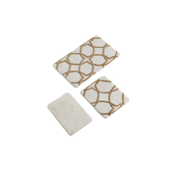 Brązowo-kremowe dywaniki łazienkowe zestaw 3 szt. 100x60 cm Bonne – Foutastic