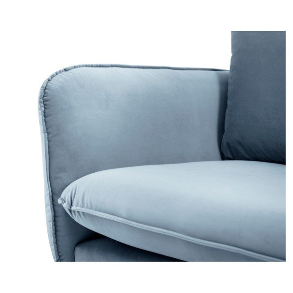 Bladoniebieska aksamitna sofa Cosmopolitan Design Florence, 160 cm-image-4