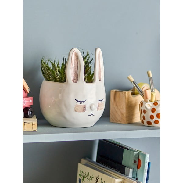 Kamionkowa ręcznie malowana osłonka na doniczkę ø 15 cm Villja – Bloomingville Mini-image-1