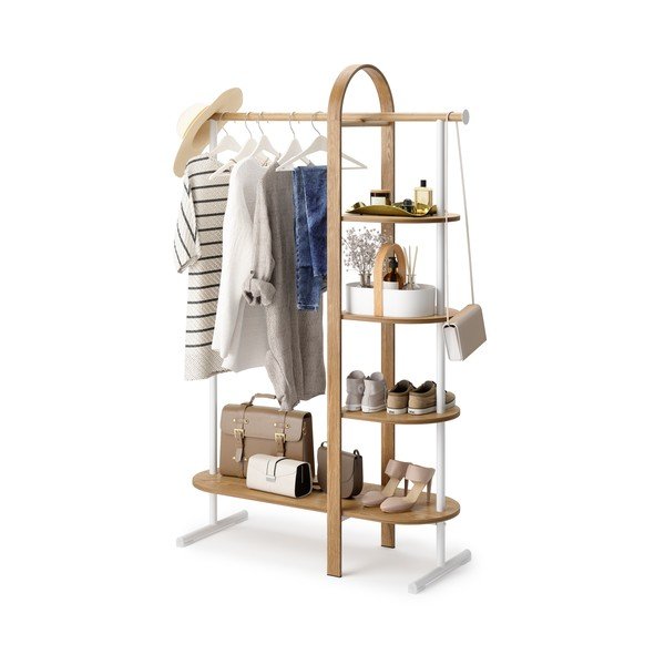 Biały zestaw do przedpokoju z drewna eukaliptusowego Bellwood – Umbra-image-4