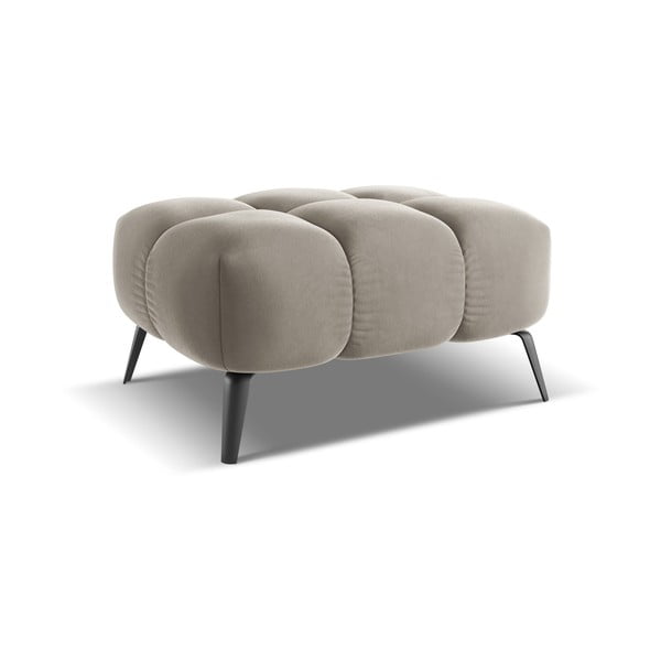 Beżowy aksamitny podnóżek Nalu – Makamii-image-3