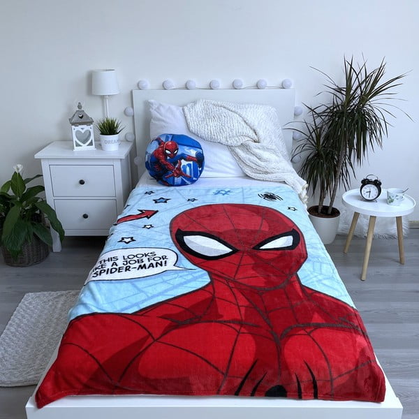 Czerwono-niebieski koc dziecięcy z mikropluszu 100x150 cm Spiderman – Jerry Fabrics-image-2