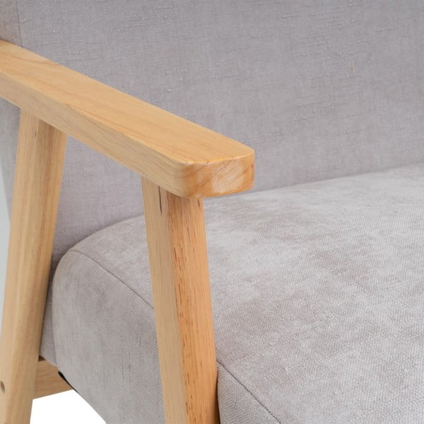 Szary fotel z tkaniny szenilowej Vintage – Casa Selección-image-1