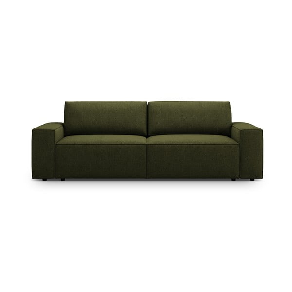 Ciemnozielona rozkładana sofa z materiału bouclé 247 cm Jodie – Micadoni Home
