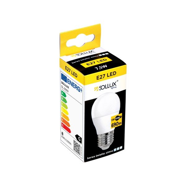 Żarówka LED z neutralnym światłem z gwintem E27, 7,5 W – Sollux-image-1