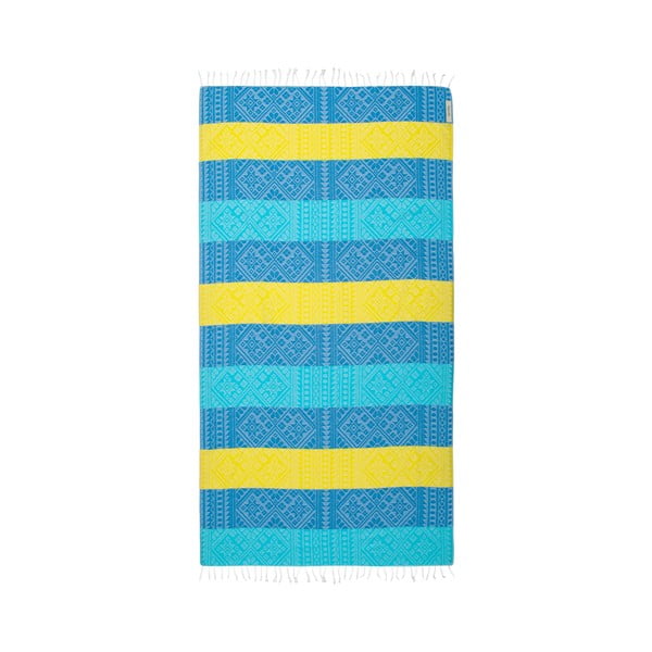 Ręcznik hammam Aztec Yellow Blue, 105x175 cm-image-2
