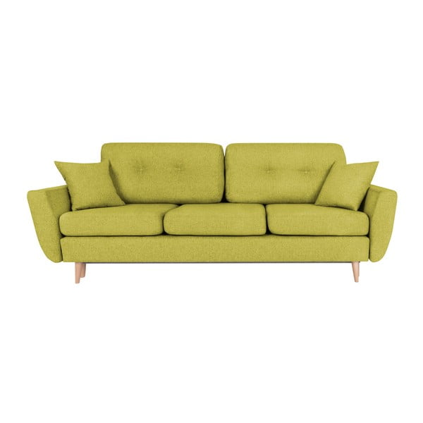 Żółta rozkładana sofa 3-osobowa Scandizen Rita