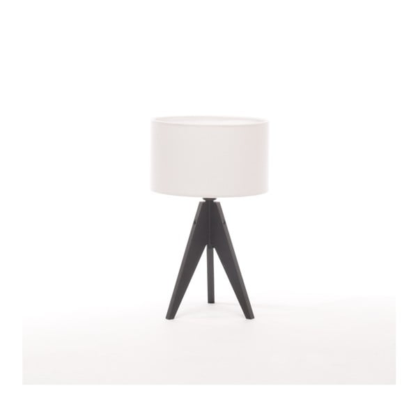 Biała lampa stołowa Artist, czarna lakierowana brzoza, Ø 25 cm
