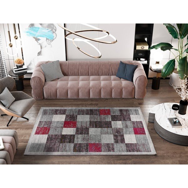 Czerwono-szary dywan 200x290 cm Sheki – Universal-image-1