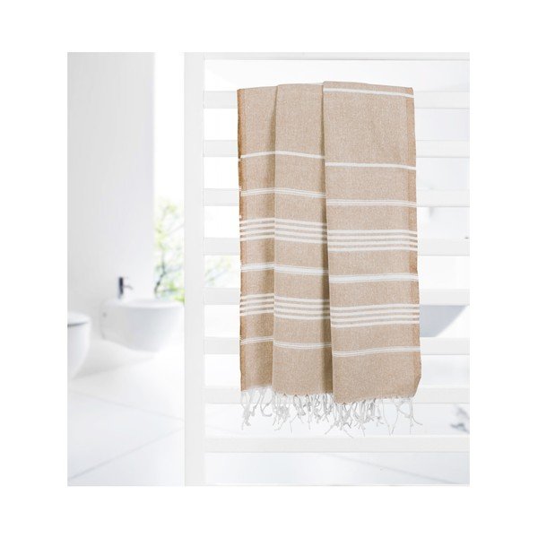 Beżowy ręcznik hammam Kate Louise Classic, 180x100 cm-image-2