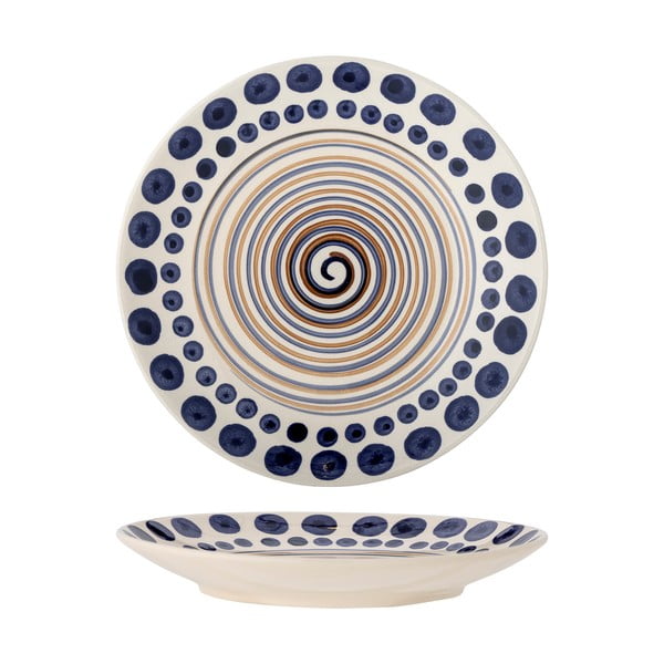 Biało-ciemnoniebieski kamionkowy talerz ø 27 cm Shama – Bloomingville-image-2