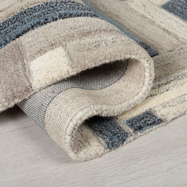 Szaro-niebieski chodnik wełniany Flair Rugs Russo, 60x230 cm-image-1