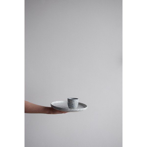 Biało-czarny kamionkowy mały talerz ÅOOMI Mess, ø 20 cm-image-3