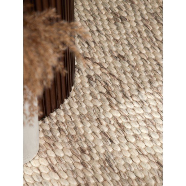 Beżowy/w naturalnym kolorze wełniany okrągły dywan tkany ręcznie ø 160 cm Lyon Beans – Elle Decoration-image-3