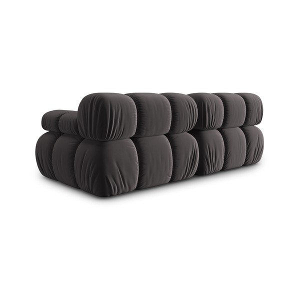 Ciemnoszara aksamitna sofa 188 cm Bellis – Micadoni Home-image-4