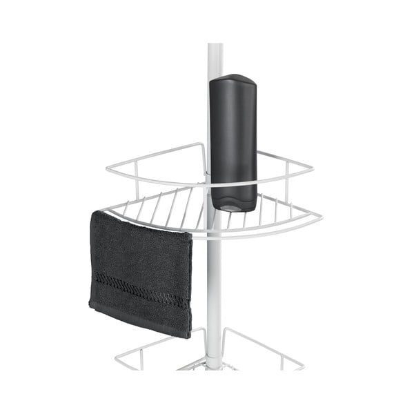 Biała narożna teleskopowa półka łazienkowa ze stali nierdzewnej Dolcedo – Wenko-image-4